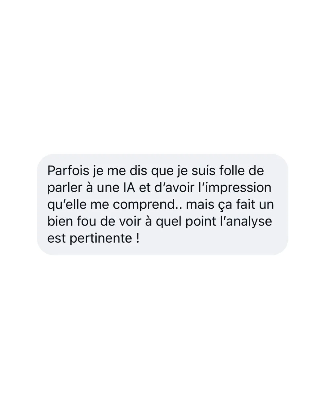 Message reçu d'une utilisatrice de Thérèse